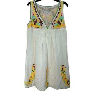 Twenty-one Tunic Babydoll Top Boho Beachy Crocheted Trim S